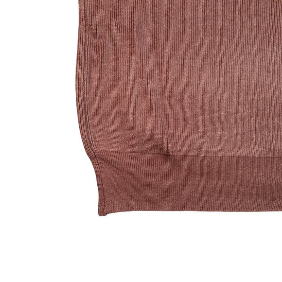 NWT Y2K Wool Blend Ribbed Hoodie Sweater Pullover Coffee Brown XL (Fits as M/L) - Picture 8 of 13